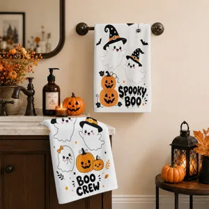 Halloween geest pompoen decoratieve microvezel handdoeken set voor thuis badkamer feestje
