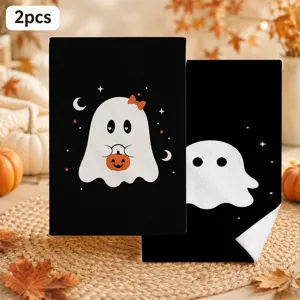 Halloween spook pompoen microfiber sneldrogende handdoek 2st, schattige huisdecoratie.