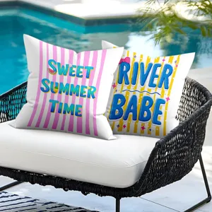 Summer striped throw pillow cover outdoor pool patio home decor cushion cover sets