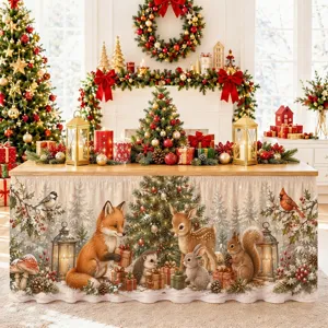 Weihnachts Tischrock wasserdicht Polyester Esstisch Schrank dekorativer Vorhang Dekor