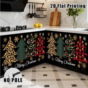 Christmas kitchen cabinet curtain table skirt polyester waterproof holiday decoration 1pc