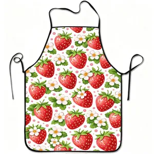 Kauf Küchenschürze mit frischem Erdbeeren und Blumen Muster für das Kochen zu Hause.