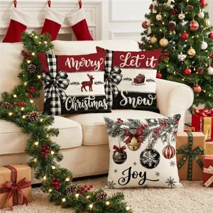 Christmas pillow cover digital printed cushion sofa decorative holiday throw pillow case