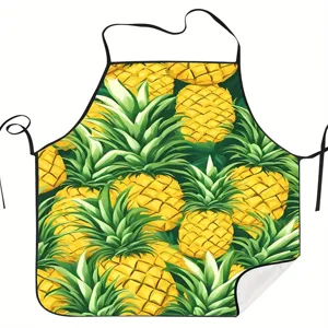 Ananas Muster Druck Kuechenschuerze fuer Kochen und Backen, modernes aermelloses Design.