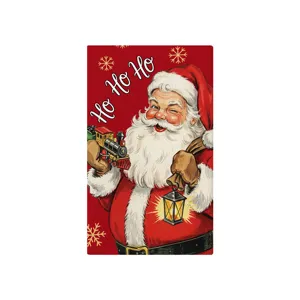 Weihnachten dekoratives Geschirrtuch im Retro Weihnachtsmann Design fuer Kueche und Festtagsdeko