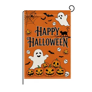 Halloween garden flag pumpkin ghost double sided yard banner outdoor festival decoration gift