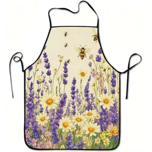 Vintage Floral Print Kitchen Apron Waterproof Anti-Fouling Sleeveless Cooking Baking Aprons For Women Kids Home