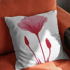 Housse de coussin en lin et coton à motif floral, housse de coussin décorative plante pour canapé.