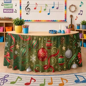 Gonna da tavolo di Natale decorativa festiva verde per tavolo da pranzo e tavolino