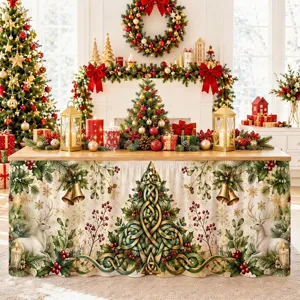 Weihnachtstischkrok wasserdicht Polyester fuer Esstisch Teeschrank festliche Dekoration