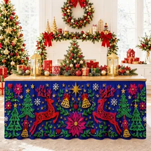 Weihnachten Tischdecke wasserdicht Polyester Esstisch Dekoration festliche Party Abdeckung