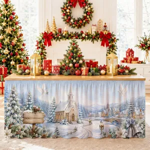 Weihnachtstischdecke wasserdicht urlaub dekorative Abdeckung fur Esstisch mit Schnee