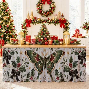 Weihnachten Tischrock wasserdichte dekorative Tischdecke Festtag Party Esstisch Abdeckung