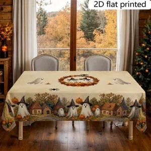 Halloween dekorative Tischdecke 2D flach bedruckt fur Urlaub Esstisch staubdichte Abdeckung