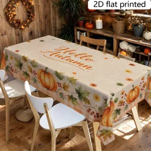 Tovaglia autunnale del Ringraziamento con stampa di zucca e foglia d'acero per decorazioni.
