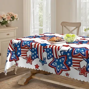 Nappe patriote du Jour de l'Indépendance américaine avec design d'étoiles bleues.