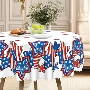 Nappe de Table Ronde Patriote Jour de l'Indépendance Étoiles et Bandes Américaines