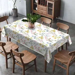 Elegant floral tablecloth for dining table spring summer home decoration dustproof cover.