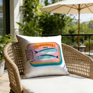 Karikatur Sardine Dose Druck Kissenbezug Strand Resort Stil Sofa Deko Kissen Bezug