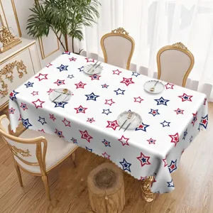 Nappe Patriotique du Jour de l'Indépendance Rouge Blanc Bleu Étoile Imprimé en Flanelle pour Décoration de Table de Fête