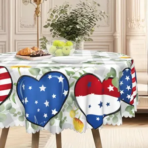 Nappe ronde patriotique du jour de l'indépendance pour décor de table à manger