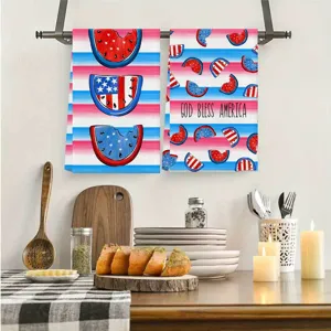 Unabhängigkeitstag Geschirrtuch Set, rot weiß blau patriotische Wassermelone Küchentuch.