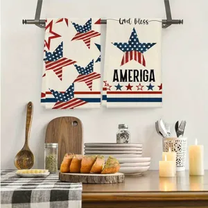 Unabhängigkeitstag Küchentuch Set patriotisches Stern Streifen Design Geschirrtuch Deko