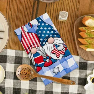 Patriotisches Zwerge Küchentuch Geschirrtuch für Unabhängigkeitstag 4. Juli amerikanische Deko.