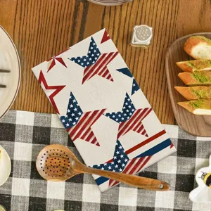 Asciugamano da cucina Giorno dell'Indipendenza stelle e strisce decorazione per tavola