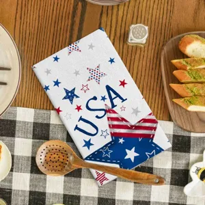 Asciugamano da cucina del 4 luglio festa dell indipendenza USA stella design tessile.