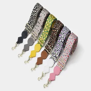 Colorful leopard print wide shoulder strap replacement for crossbody bags with adjustable length