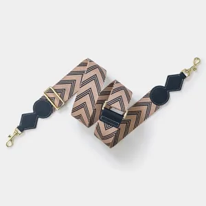 Adjustable wide replacement strap for shoulder crossbody bags with chic geometric woven pattern.