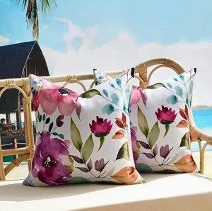 Nordic watercolor floral throw pillow cover for living room sofa and bedroom decor.