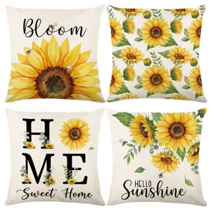Autumn American country style sunflower pillowcase set of 4 decorative cushion covers new
