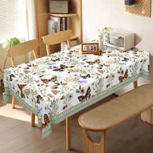 Frühling Sommer blumen Tischdecke dekorative Schmetterling Tischabdeckung Staubdicht.