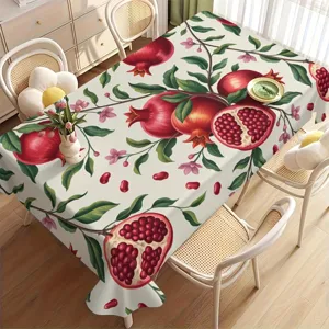 Granatapfel Blumen Tischdecke Fruehling Sommer Esstisch Abdeckung staubdichte Deko