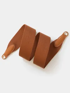 High quality polyester replacement wide bag strap with leather ends for stylish handbag upgrade.