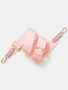 Rosa Fischgrätenmuster Ersatz-Taschenriemen verstellbare goldene Hardware für Umhängetaschen.
