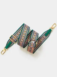 Colorful woven replacement bag strap, adjustable length with stylish gold-tone hardware.