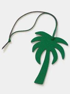 Splendido ciondolo borsa palma in vera pelle verde con utile pendente per chiave auto.
