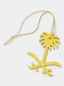 Leather palm tree key chain luxury designer bag charm stylish yellow auto pendant accessory