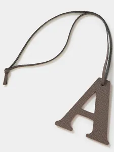 Leather letter A charm pendant for handbag car key ring stylish cowhide accessory gift