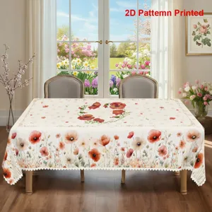 Nappe rectangulaire motif floral de printemps décoration de table à manger tissu