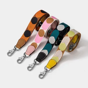Colorful polka dot bag strap replacement woven designer style handbag shoulder belt