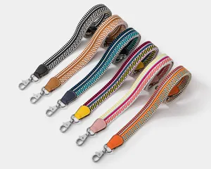Colorful Woven Bag Strap Replacement Adjustable Canvas Shoulder Strap Crossbody Handbag Belt