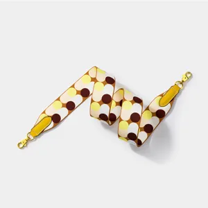 Woven wide shoulder strap for handbag, stylish colorblock dot pattern, replacement bag strap.