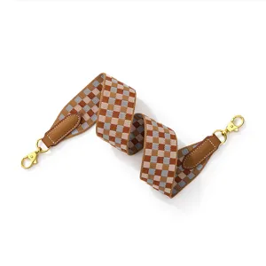 Woven wide shoulder strap with stylish checkerboard pattern, ideal for crossbody bags.