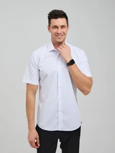 Chemise Décontractée pour Hommes Manches Courtes Ample Grande Taille Couleur Unie Été Haut Mince en Poliestere