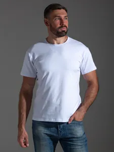 Herren Schwergewicht Baumwolle T-Shirt Heavy 260GSM Rundhals Kurzarm Top Oversize Lockere Passform Einfarbig Sommer Lässig Unterhemd