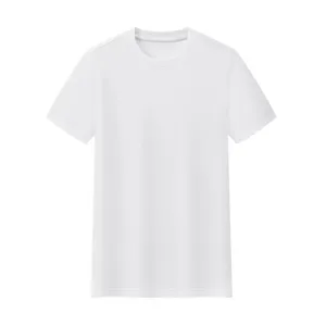 Plain white mens short sleeve t-shirt, cooling quick dry sun protection casual basic summer top.